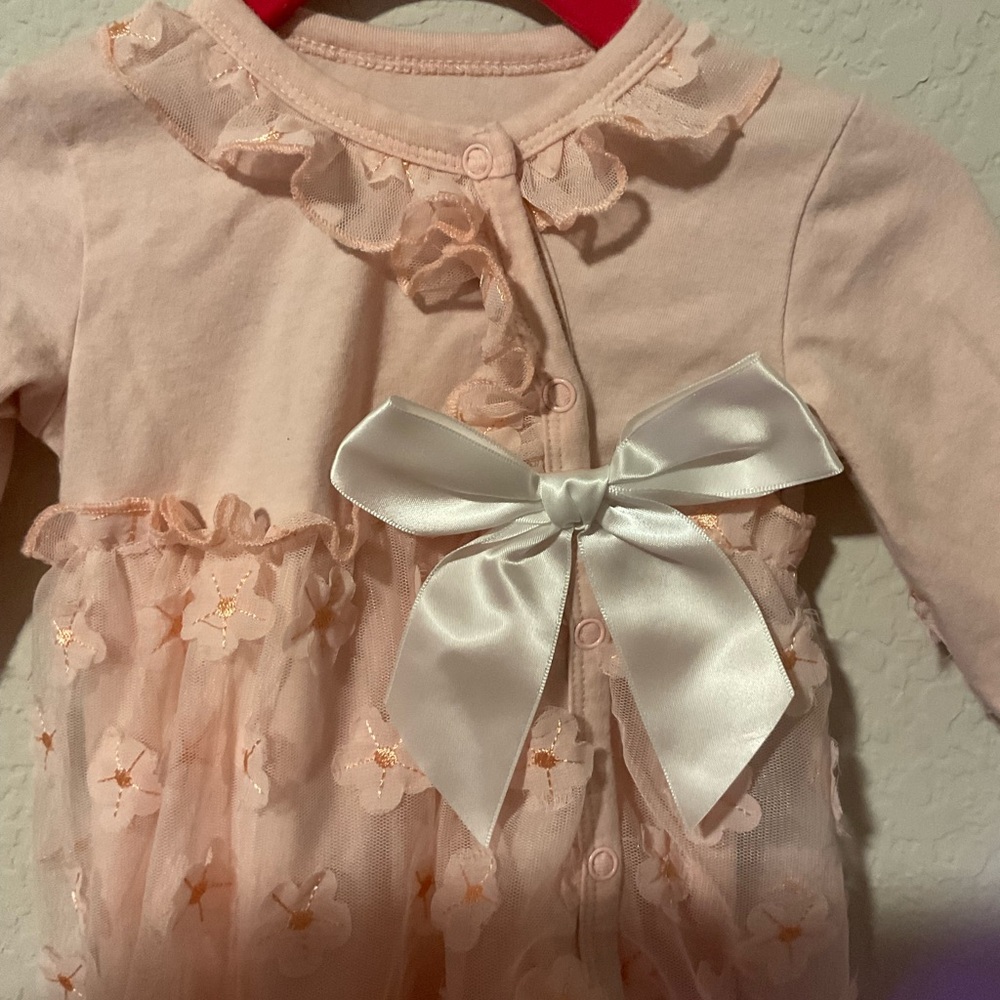 Stephan Baby| Pink Vintage style ruffle dress 0-6 months